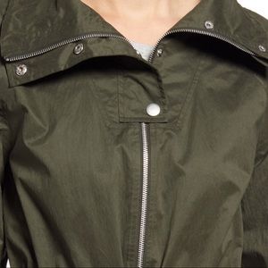 Levi’s Army Green Cinched Waist Hooded Rain Jacket